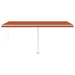 VIDAXL Auvent Manuel Rétractable Sur Pied 500x300 Cm Orange Et Marron -Le Coin Detente Boutique 271595420c0f3f40