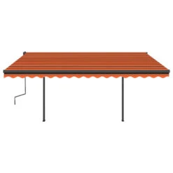 VIDAXL Auvent Manuel Rétractable Avec Led 5x3,5 M Orange Et Marron -Le Coin Detente Boutique 3b518760b525a67f