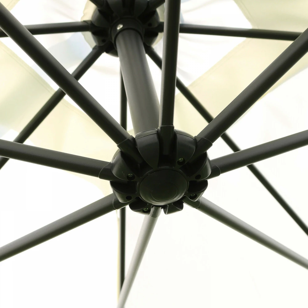 Parasol Déporté 3x3m Et 4 Dalles à Lestées Aluminium Blanc 5 Parasol Déporté 3x3m Et 4 Dalles à Lestées Aluminium Blanc – Image 3