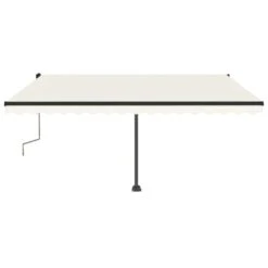VIDAXL Auvent Manuel Rétractable Avec Led 400x350 Cm Crème -Le Coin Detente Boutique 4b98d0ca85298a0b