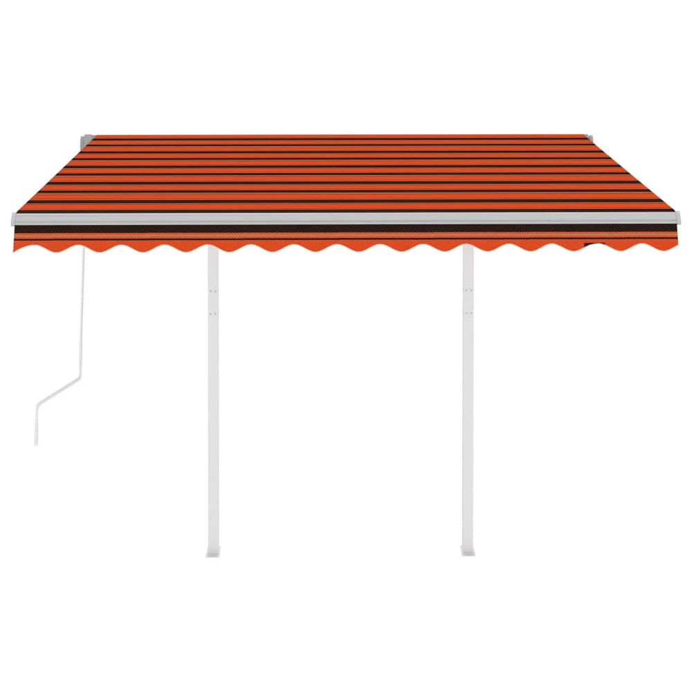 VIDAXL Auvent Rétractable Automatique Et Poteaux 3x2,5 M Orange Marron 8 VIDAXL Auvent Rétractable Automatique Et Poteaux 3x2,5 M Orange Marron – Image 6