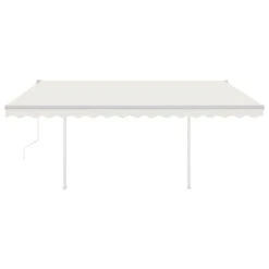 VIDAXL Auvent Automatique Rétractable Avec Poteaux 4,5x3,5 M Crème -Le Coin Detente Boutique 6426dd9e3c7d99.07692663