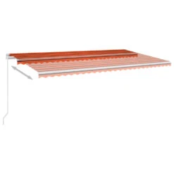 VIDAXL Auvent Automatique Capteur De Vent Et Led 6x3,5 M Orange Marron -Le Coin Detente Boutique 6426dda9109854.13194999