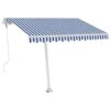 VIDAXL Auvent Automatique Capteur De Vent/led 300x250 Cm Bleu Et Blanc -Le Coin Detente Boutique 6426ddaaddd6a4.69903372
