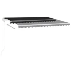 VIDAXL Auvent Automatique Et Capteur De Vent Led 4,5x3,5 M Anthracite -Le Coin Detente Boutique 6426ddb3220a69.24905606