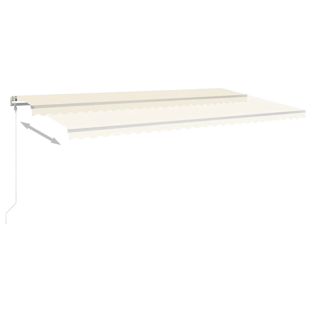 VIDAXL Auvent Manuel Rétractable Avec Led 600x350 Cm Crème 8 VIDAXL Auvent Manuel Rétractable Avec Led 600x350 Cm Crème – Image 6