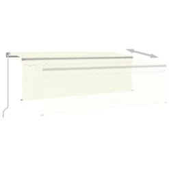 VIDAXL Auvent Manuel Rétractable Avec Store 4,5x3 M Crème -Le Coin Detente Boutique 6426ddba322495.01363867
