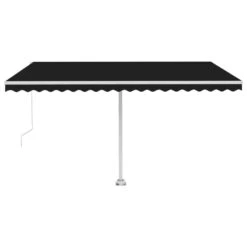 VIDAXL Auvent Manuel Rétractable Sur Pied 400x300 Cm Anthracite -Le Coin Detente Boutique 6426ddbdb45d18.80491574