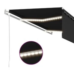 VIDAXL Auvent Automatique Store Capteur De Vent Et Led 5x3m Anthracite -Le Coin Detente Boutique 6426ddc7f40798.28002003
