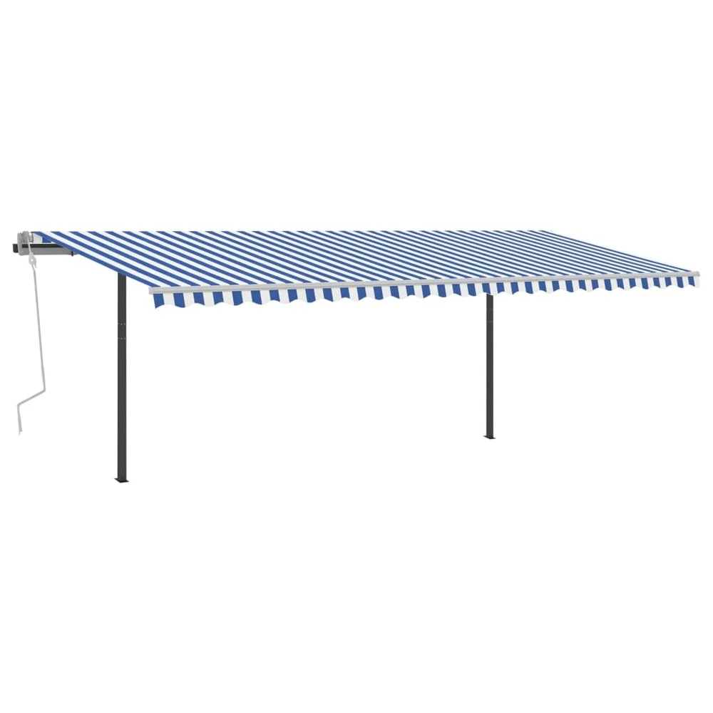 VIDAXL Auvent Automatique Capteur De Vent Et Led 6x3,5 M Bleu Et Blanc 4 VIDAXL Auvent Automatique Capteur De Vent Et Led 6x3,5 M Bleu Et Blanc – Image 2