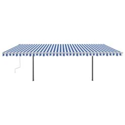 VIDAXL Auvent Automatique Capteur De Vent Et Led 6x3,5 M Bleu Et Blanc 11 VIDAXL Auvent Automatique Capteur De Vent Et Led 6x3,5 M Bleu Et Blanc -Le Coin Detente Boutique 6426ddcf051c44.44043683