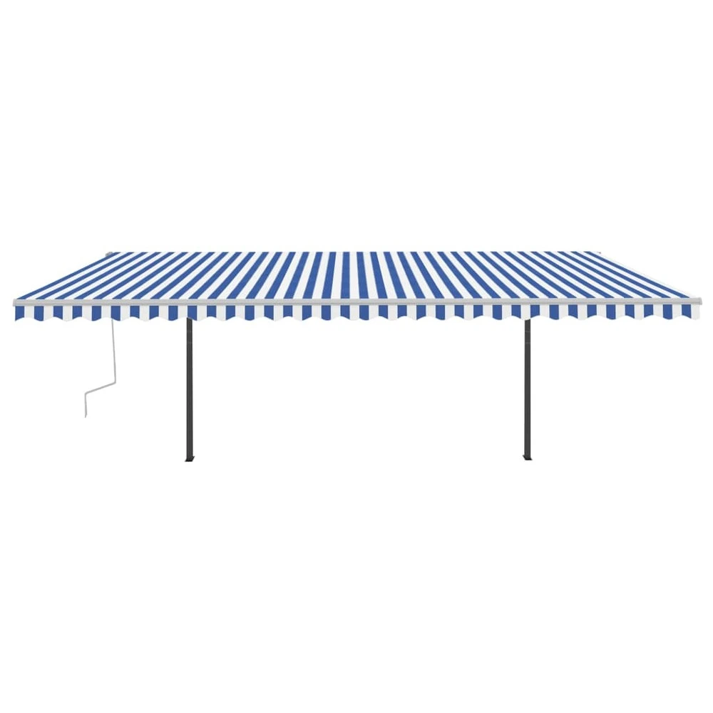 VIDAXL Auvent Automatique Capteur De Vent Et Led 6x3,5 M Bleu Et Blanc 5 VIDAXL Auvent Automatique Capteur De Vent Et Led 6x3,5 M Bleu Et Blanc – Image 3