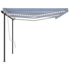 VIDAXL Auvent Automatique Capteur De Vent Et Led 6x3,5 M Bleu Et Blanc 12 VIDAXL Auvent Automatique Capteur De Vent Et Led 6x3,5 M Bleu Et Blanc -Le Coin Detente Boutique 6426ddcf081273.21701046