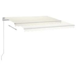 VIDAXL Auvent Automatique Avec Capteur De Vent Et Led 4x3,5 M Crème -Le Coin Detente Boutique 6426ddd260d0b9.80140625