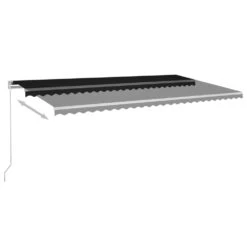 VIDAXL Auvent Automatique Rétractable Avec Poteaux 6x3,5 M Anthracite -Le Coin Detente Boutique 6426dddaa1e996.35480024