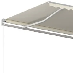 VIDAXL Auvent Automatique Rétractable Poteaux 5x3,5 M Crème -Le Coin Detente Boutique 6426dde4deb221.77020001