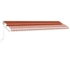 VIDAXL Auvent Automatique Capteur De Vent Led 600x300 Cm Orange Marron -Le Coin Detente Boutique 64515c61357d15.65039567