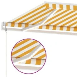 VIDAXL Auvent Automatique Capteur De Vent Led 500x350cm Jaune Et Blanc -Le Coin Detente Boutique 64515c660c7b14.51284666