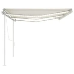 VIDAXL Auvent Automatique Capteur De Vent/led 6x3 M Crème -Le Coin Detente Boutique 64515c677fbe06.77630311