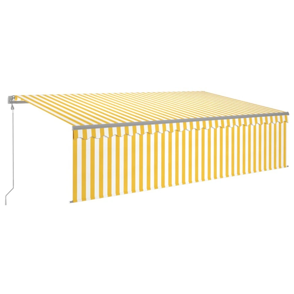 VIDAXL Auvent Rétractable Automatique Avec Store 5x3 M Jaune Et Blanc 3 VIDAXL Auvent Rétractable Automatique Avec Store 5x3 M Jaune Et Blanc
