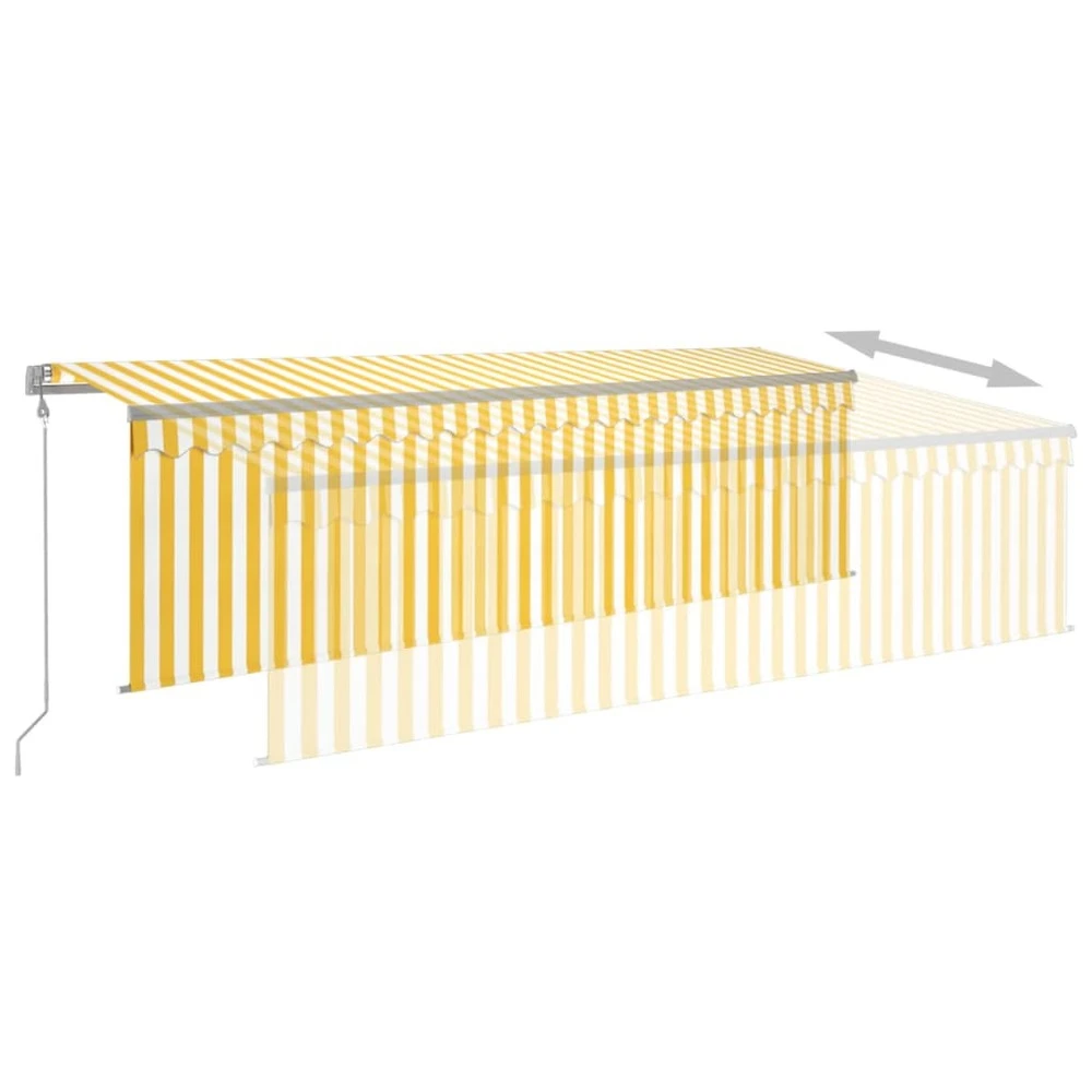 VIDAXL Auvent Rétractable Automatique Avec Store 5x3 M Jaune Et Blanc 6 VIDAXL Auvent Rétractable Automatique Avec Store 5x3 M Jaune Et Blanc – Image 4