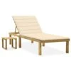 VIDAXL Chaise Longue De Jardin Avec Table Et Coussin Pin Imprégné 1 VIDAXL Chaise Longue De Jardin Avec Table Et Coussin Pin Imprégné -Le Coin Detente Boutique 64535321913c72.78991662