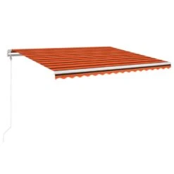 VIDAXL Auvent Rétractable Automatique 450x350 Cm Orange Et Marron