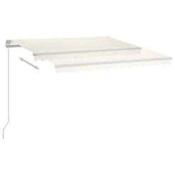 VIDAXL Auvent Manuel Rétractable Avec Led 450x350 Cm Crème -Le Coin Detente Boutique 645657cba32be9.69286119