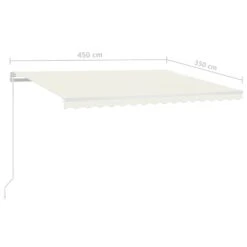 VIDAXL Auvent Manuel Rétractable Avec Led 450x350 Cm Crème -Le Coin Detente Boutique 645657cba61c35.61807522