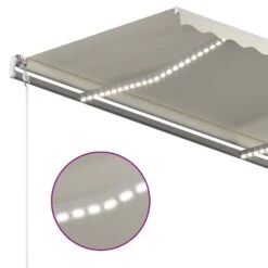 VIDAXL Auvent Manuel Rétractable Avec Led 450x350 Cm Crème -Le Coin Detente Boutique 645657cbad31c5.45120819