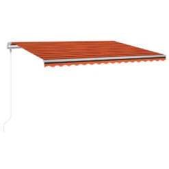 VIDAXL Auvent Automatique Capteur De Vent Led 400x350 Cm Orange Marron -Le Coin Detente Boutique 645657cdd5ff90.73865626