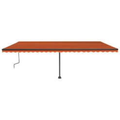 VIDAXL Auvent Manuel Rétractable Avec Led 600x350 Cm Orange Et Marron -Le Coin Detente Boutique 645657d05aebc9.41263370