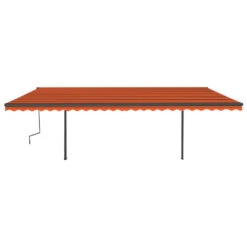 VIDAXL Auvent Manuel Rétractable Avec Led 6x3,5 M Orange Et Marron -Le Coin Detente Boutique 645657da7644e8.28966240