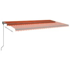 VIDAXL Auvent Manuel Rétractable Avec Led 6x3,5 M Orange Et Marron -Le Coin Detente Boutique 645657da79b8b8.45876883