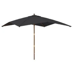 VIDAXL Parasol De Jardin Avec Mât En Bois Noir 300x300x273 Cm