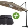 Parasol Jardin Déporté Led Alu "sun 4 Luxe" - Rectangle - 3 X 4 M - Taupe - Dalles à Lester Incluses -Le Coin Detente Boutique 645801e578cab8.47538011