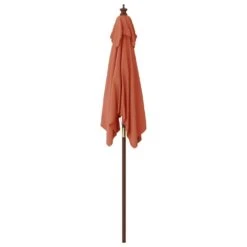 VIDAXL Parasol De Jardin Avec Mât En Bois Terre Cuite 198x198x231 Cm -Le Coin Detente Boutique 645801ebc82447.47101964