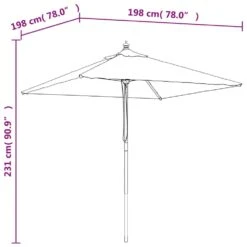 VIDAXL Parasol De Jardin Avec Mât En Bois Sable 198x198x231 Cm 15 VIDAXL Parasol De Jardin Avec Mât En Bois Sable 198x198x231 Cm -Le Coin Detente Boutique 64580202b57519.91848370