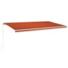 VIDAXL Auvent Manuel Rétractable 600x350 Cm Orange Et Marron -Le Coin Detente Boutique 645a959bb89a02.85985108
