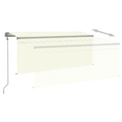 VIDAXL Auvent Automatique Store Capteur De Vent Led 3,5x2,5 M Crème -Le Coin Detente Boutique 645a95a129a584.37024306