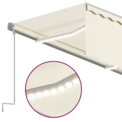 VIDAXL Auvent Automatique Store Capteur De Vent Led 3,5x2,5 M Crème -Le Coin Detente Boutique 645a95a1378ce8.44948100