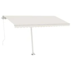 VIDAXL Auvent Manuel Rétractable Sur Pied 450x350 Cm Crème -Le Coin Detente Boutique 645a95ad5a67a0.63889213