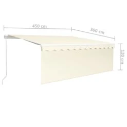 VIDAXL Auvent Manuel Rétractable Avec Store Et Led 4,5x3 M Crème -Le Coin Detente Boutique 645a95b46955f9.59859553