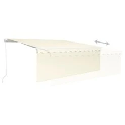 VIDAXL Auvent Manuel Rétractable Avec Store Et Led 4,5x3 M Crème -Le Coin Detente Boutique 645a95b46c9423.45908640