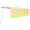 VIDAXL Auvent Automatique Rétractable Avec Store 4,5x3 M Jaune Et Blanc -Le Coin Detente Boutique 645a95b7dc9208.47956658