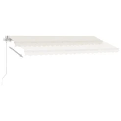 VIDAXL Auvent Manuel Rétractable Avec Led 450x300 Cm Crème -Le Coin Detente Boutique 645a95b9c13c99.52262491