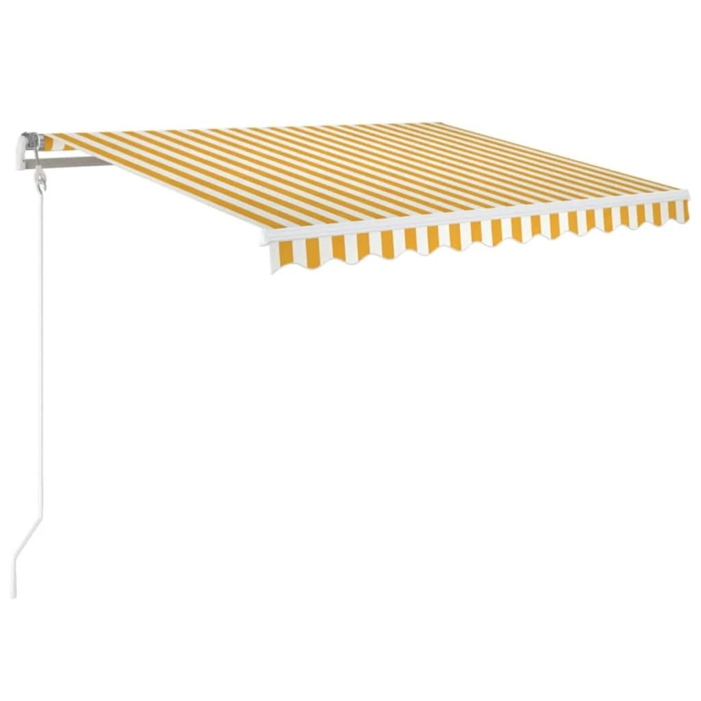 VIDAXL Auvent Rétractable Automatique 350x250 Cm Jaune Et Blanc 3 VIDAXL Auvent Rétractable Automatique 350x250 Cm Jaune Et Blanc