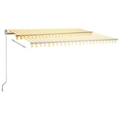 VIDAXL Auvent Automatique Sur Pied 450x300 Cm Jaune/blanc -Le Coin Detente Boutique 645a95c37eec05.53983057