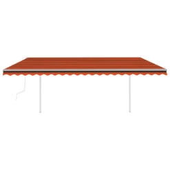 VIDAXL Auvent Rétractable Automatique Et Poteaux 5x3m Orange Et Marron -Le Coin Detente Boutique 645a95c542d968.82918397
