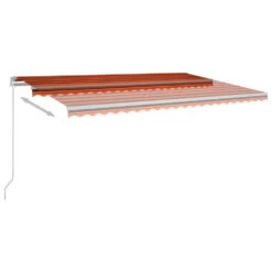 VIDAXL Auvent Rétractable Automatique Et Poteaux 5x3m Orange Et Marron -Le Coin Detente Boutique 645a95c5461af0.47616561